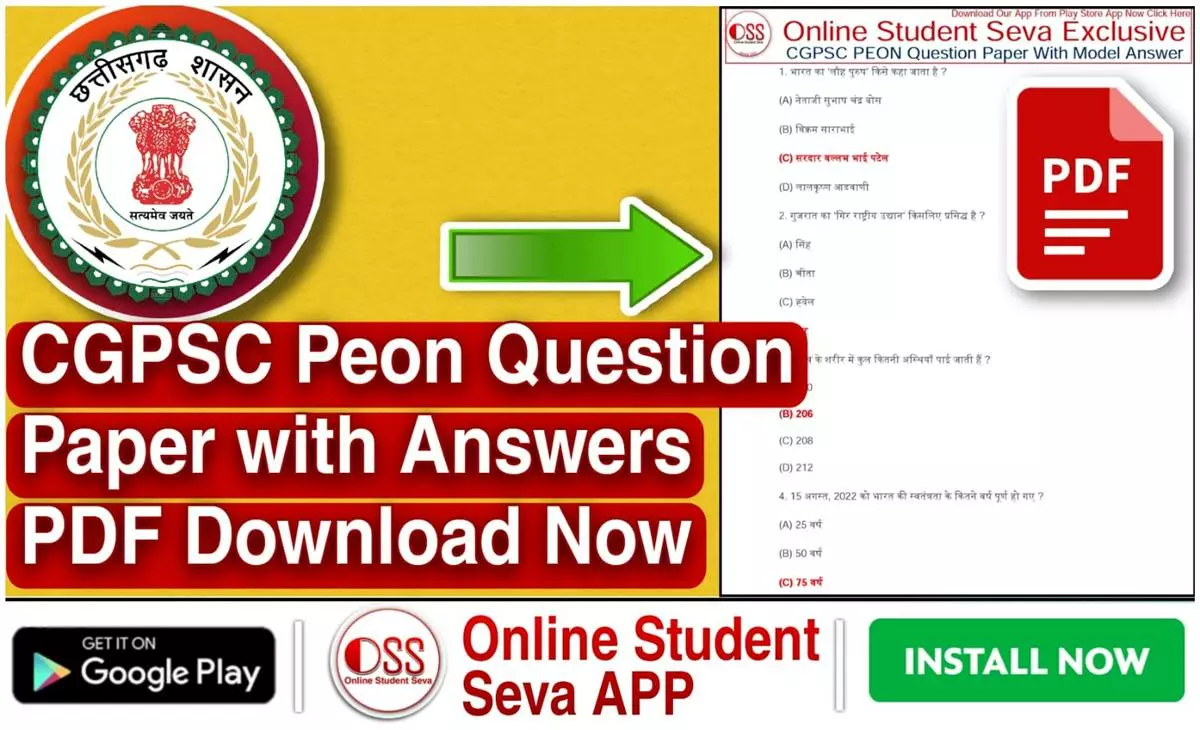 CGPSC Peon 2022 Question Paper With Answers PDF