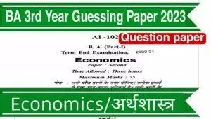 BA 3rd Year Economics Guessing Paper Download PDF Link