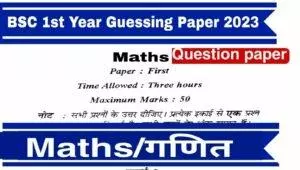 BSc Maths 1st Year Maths Guessing Paper Download PDF Link