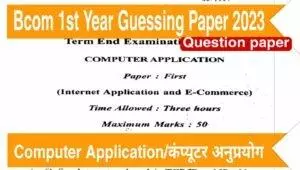 Bcom 1st Year Computer Application Guessing Paper Download PDF Link