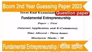 Bcom 2nd Year Fundamental entrepreneurship Guessing Paper Download PDF Link