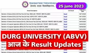 Durg University Result Updates 25 June 2023