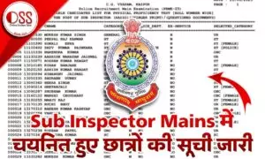 CG Vyapam Sub Inspector Mains Merit List 2023