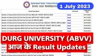Durg University Result Updates 1 july 2023