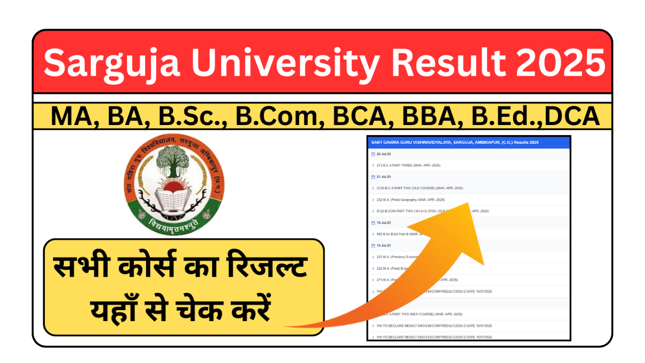 Sarguja University Result 2025
